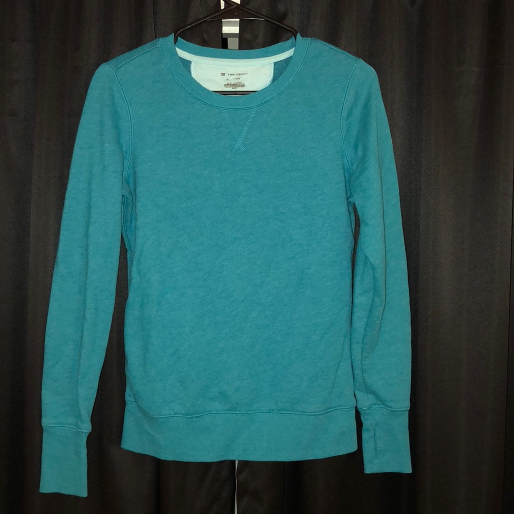 Blue sweater. Very soft.